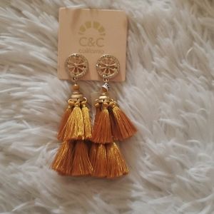 New Mustard Fringe Earrings